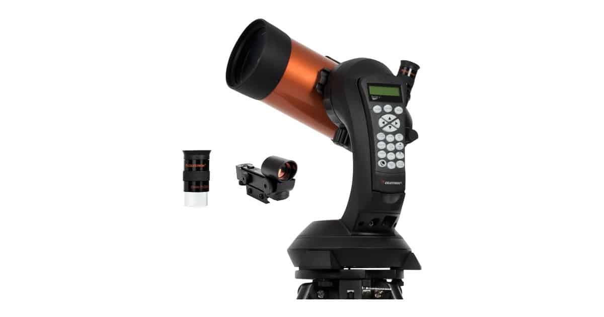 Telescopio Celestron NexStar 4SE naranja con montura de horquilla, imagen de producto de la ficha de Amazon.es